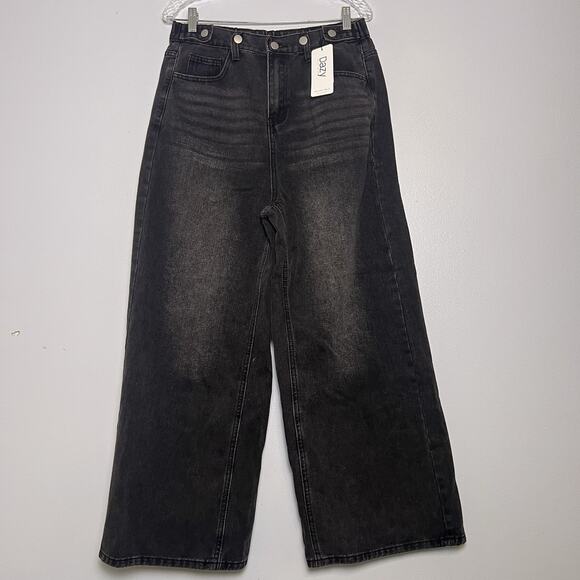 Dazy Denim - NWT Dazy Women's Black Wide Leg Jeans Boho Elastic Waistband Sz XL